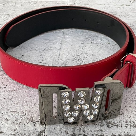 Dance With Dragon Women Belt Red Leather DWD Golf Japan Waistband Size 41-42